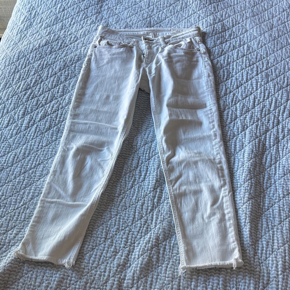 rag & bone White Women's Jeans with Raw Hem